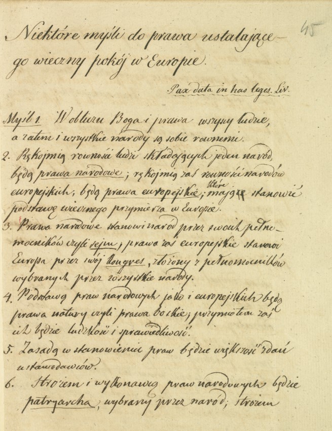 WOJCIECH BOGUMIŁ JASTRZĘBOWSKI “Konstytucja dla Europy 1831 r.”